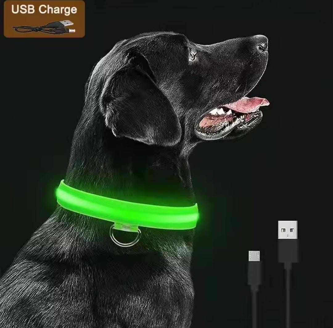 Collar Reflectivo Para Mascotas Con Luz